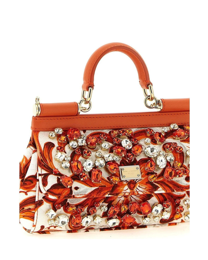 Dolce & Gabbana Satchel Bag in orange, Cotton — view 3