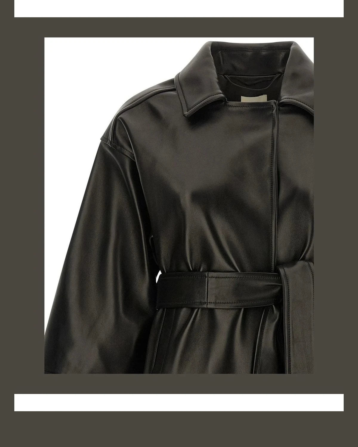 Khaite Trucker Jacket in black, Lamb Leather — view 3