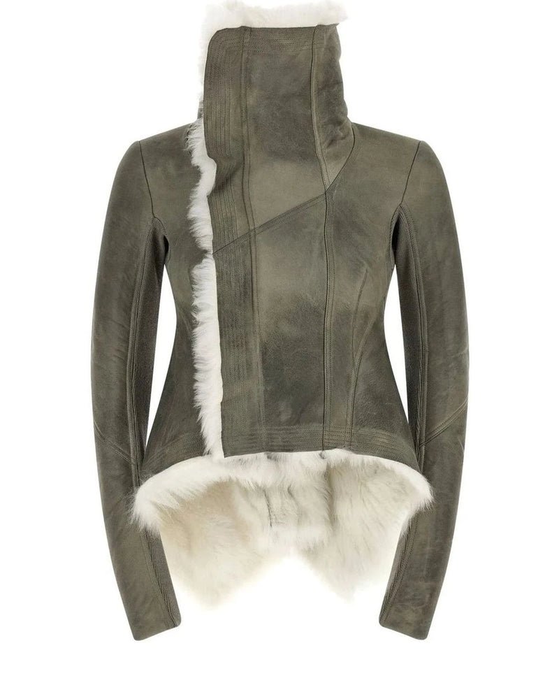 Rick Owens Trucker Jacket in gray, Lamb Fur