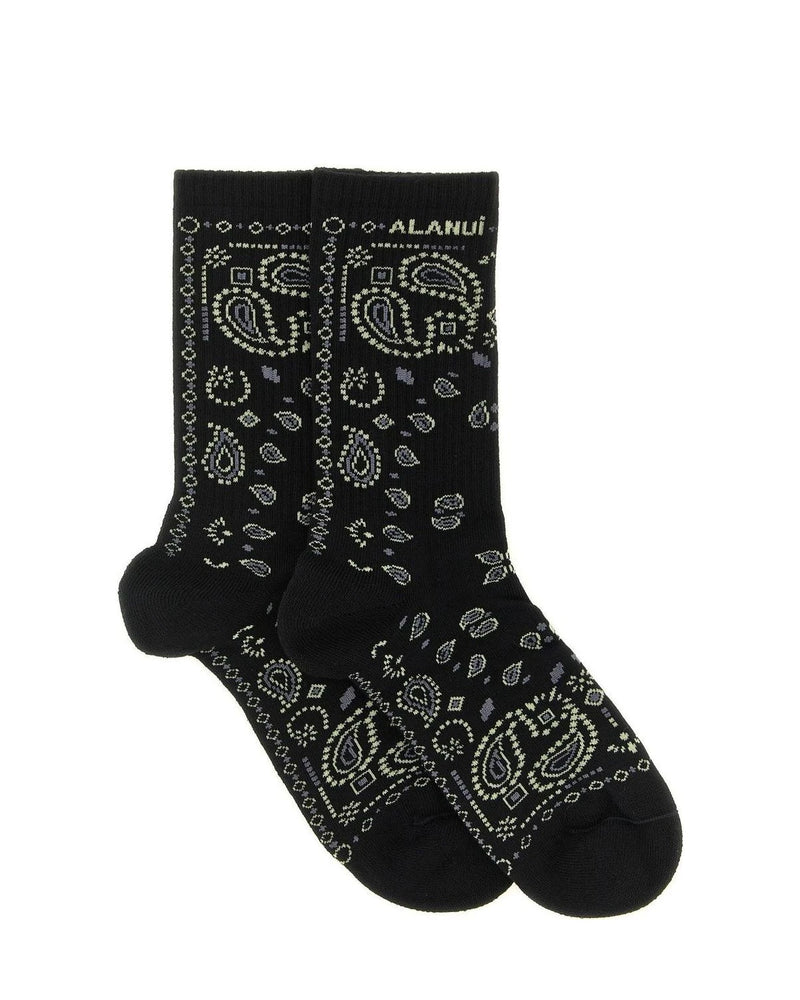 Alanui Crew Sock in black, Cotton
