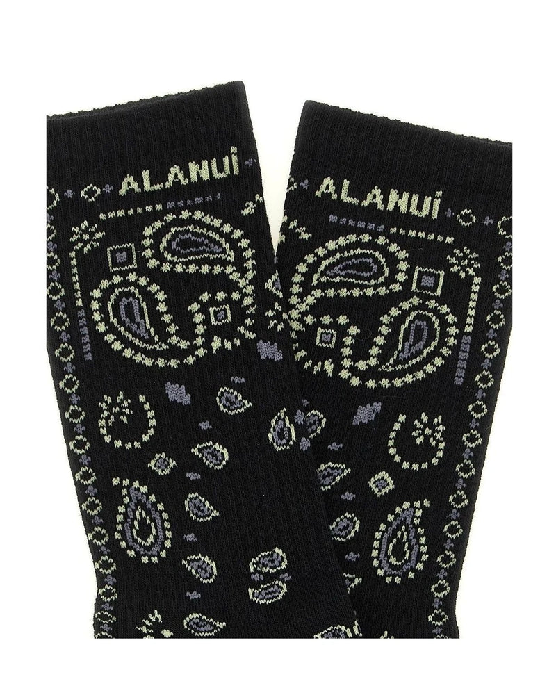 Alanui Crew Sock in black, Cotton — view 3