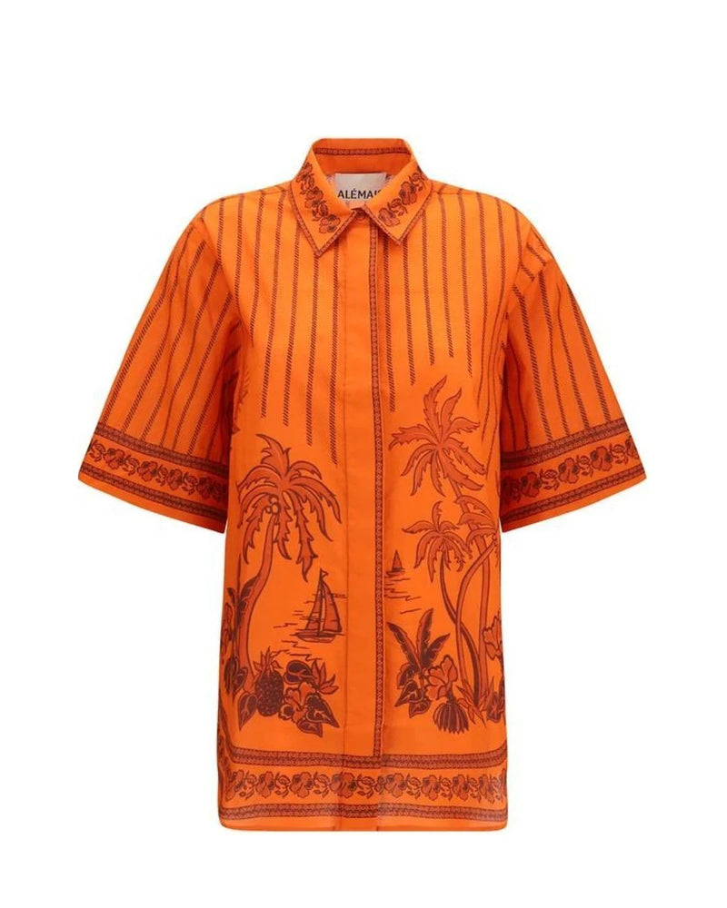 Alemais Dress Shirt in orange, Cotton