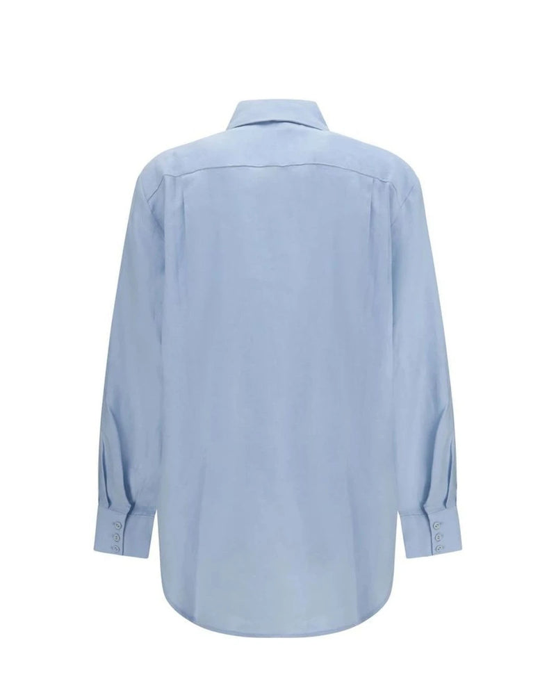 Alemais Dress Shirt in blue, Linen — view 2