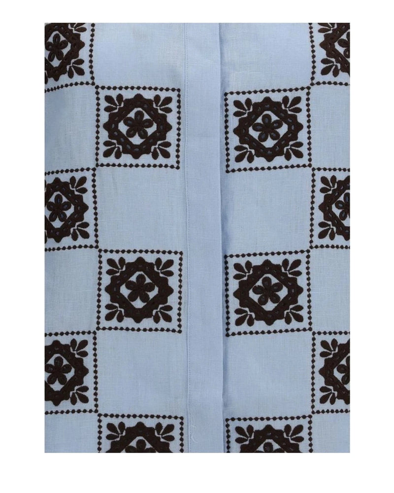 Alemais Dress Shirt in blue, Linen — view 3