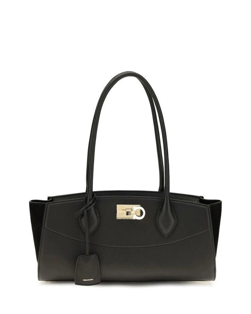 Ferragamo Shoulder Bag in black, Calf Leather