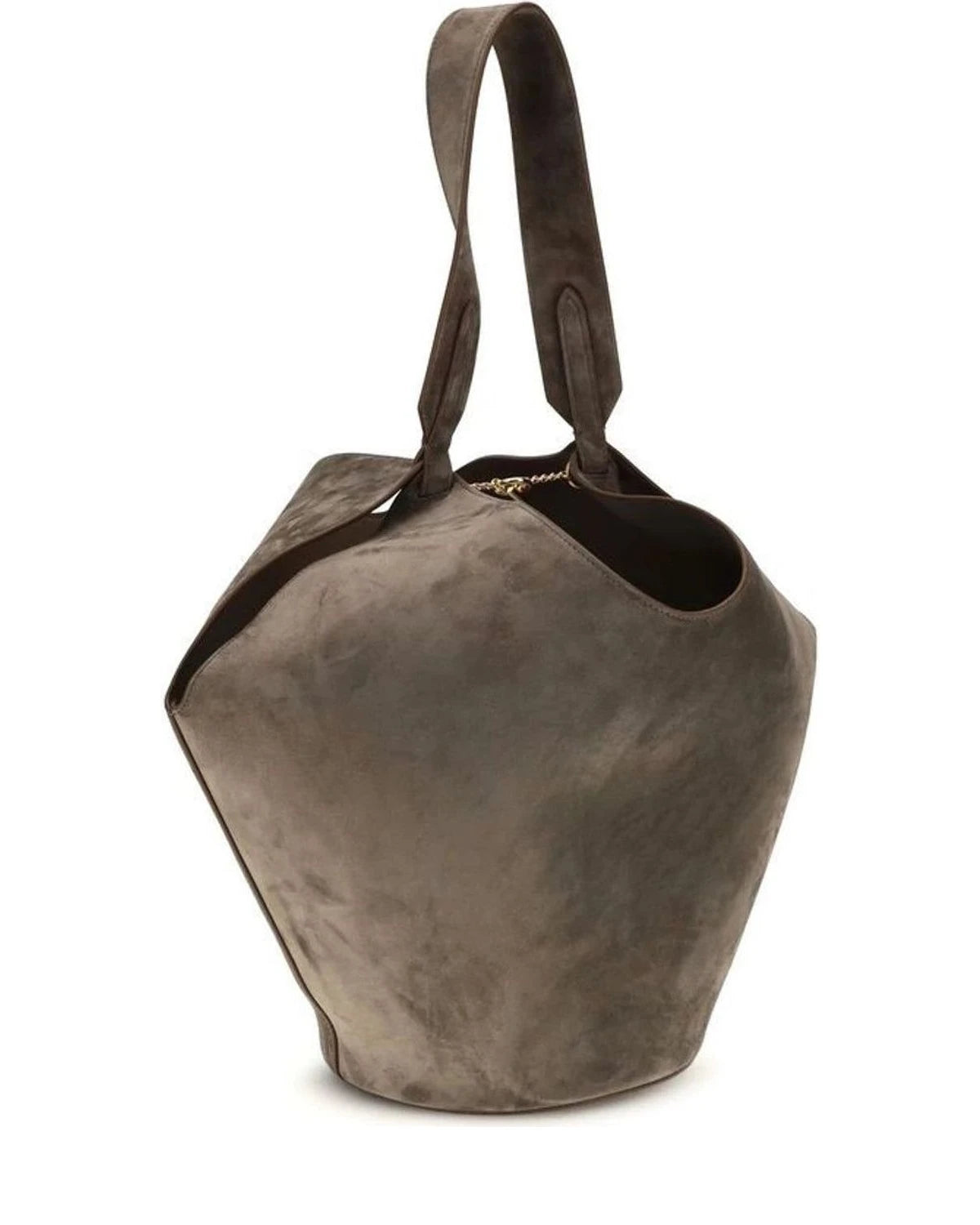 Khaite Bucket Bag in beige, Calf Leather — view 3