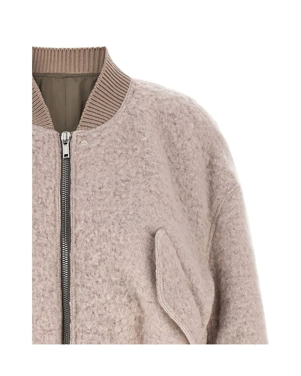 Rick Owens Bomber Jacket in pink, Alpaca — view 3