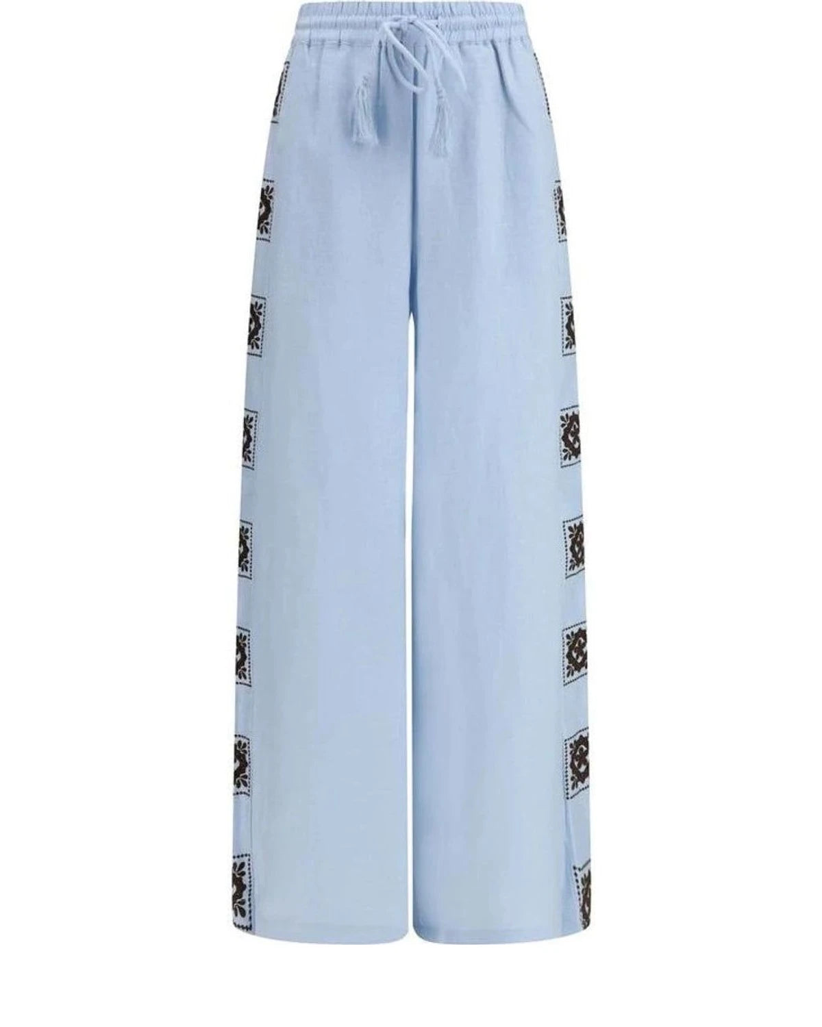 Alemais Palazzo Pant in blue, Linen