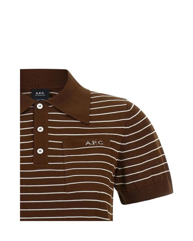 A.P.C. Polo in brown, Cotton — view 3