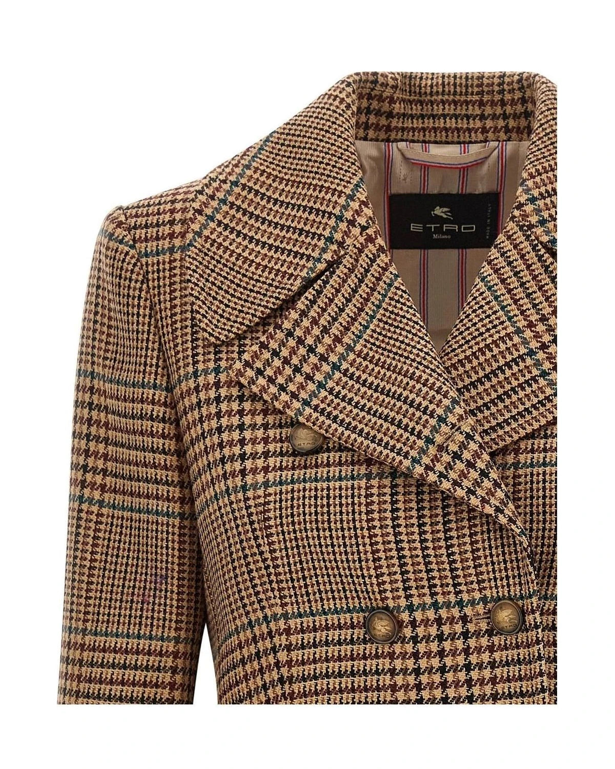 Etro Pea Coat in brown, Wool — view 3