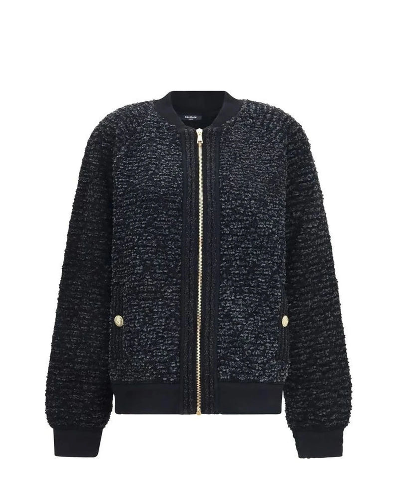 Balmain Bomber Jacket in black, Viscose