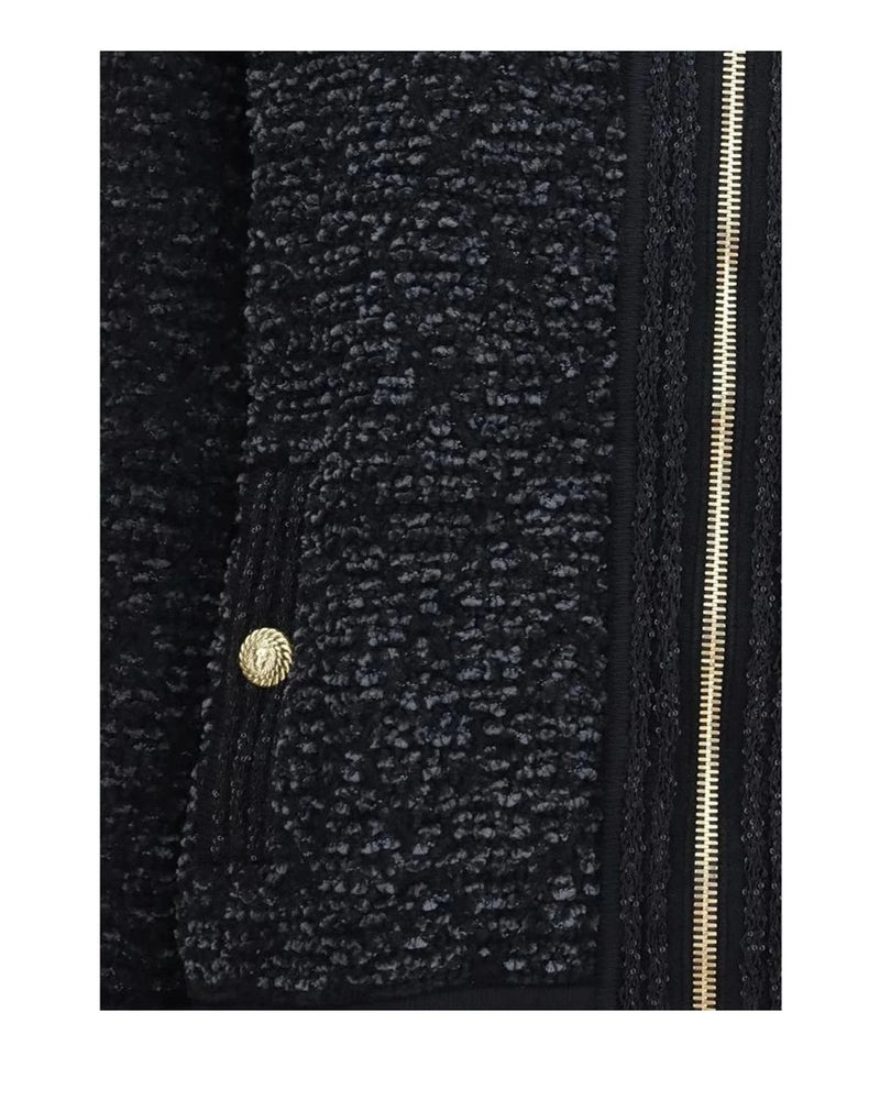 Balmain Bomber Jacket in black, Viscose — view 3