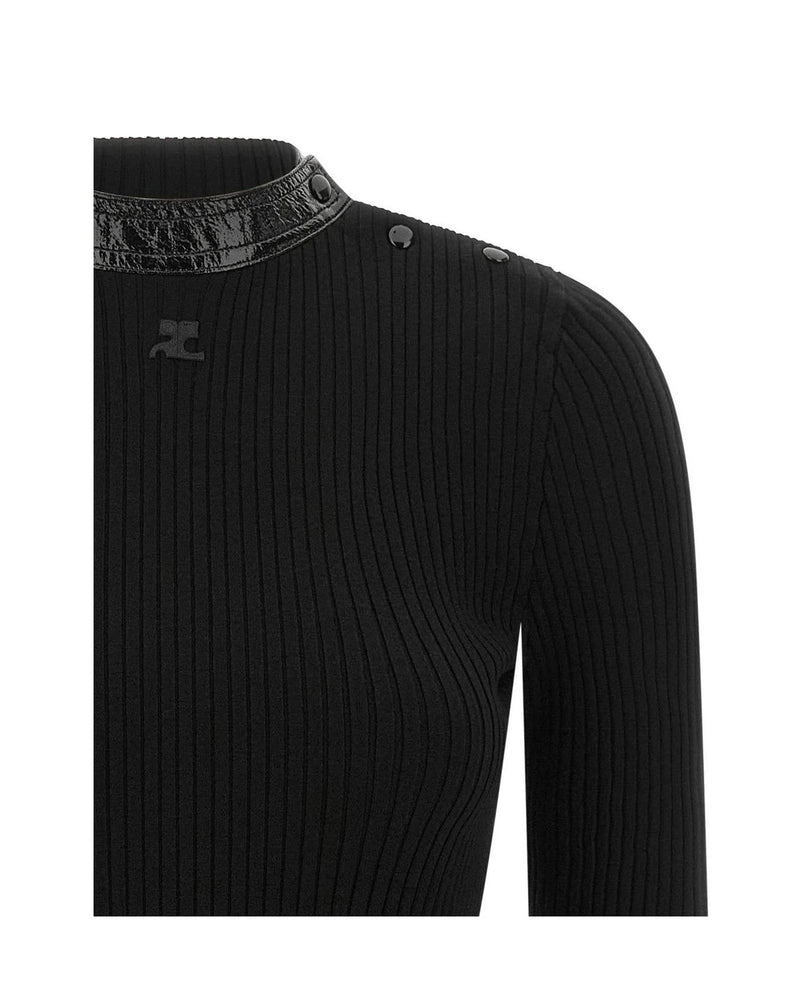 Courrèges Sweater in black, Viscose — view 3