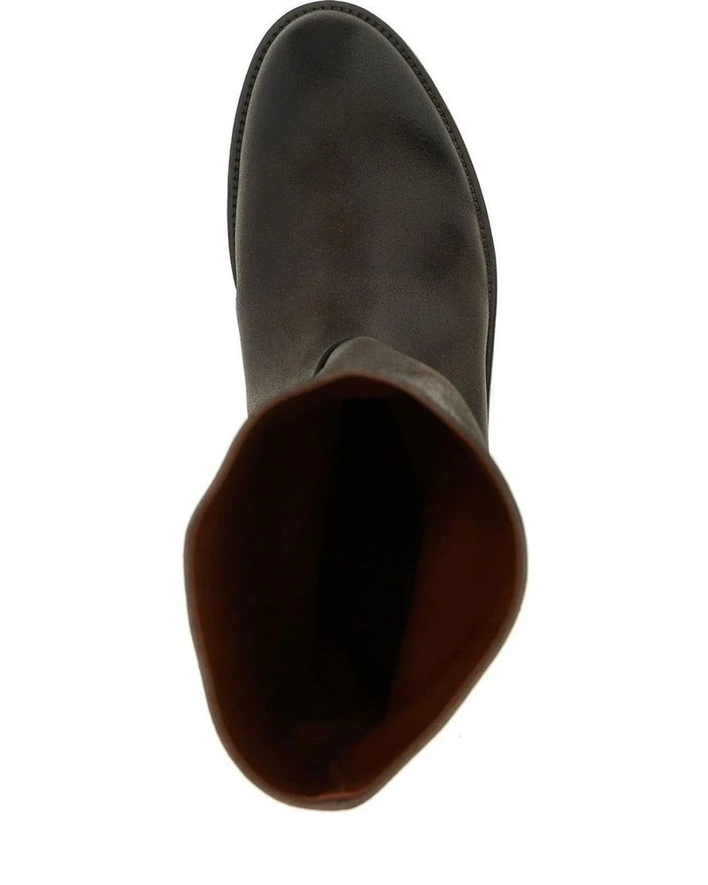 Marsell Knee High Boots in brown, Calfskin Leather — view 4