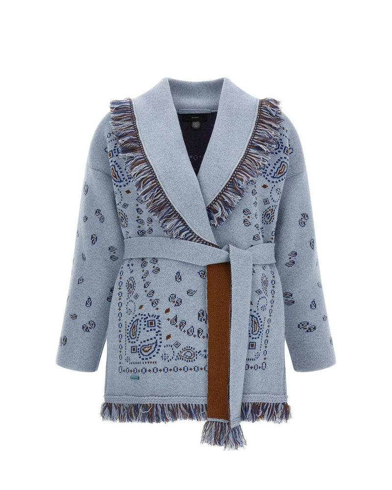 Alanui Cardigan in blue, Cashmere