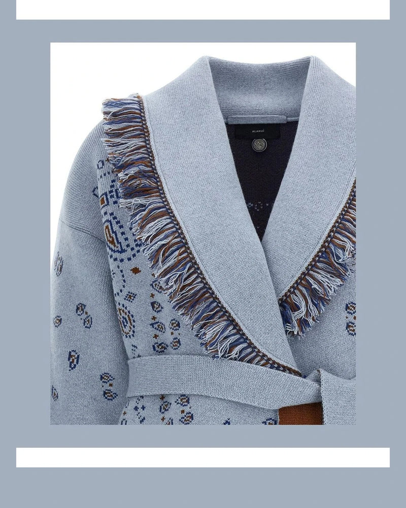 Alanui Cardigan in blue, Cashmere — view 3