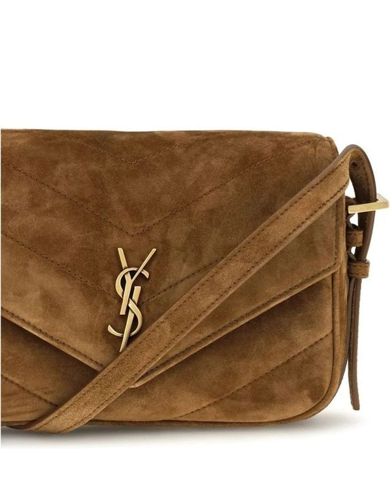 Saint Laurent Cross Body Bag in brown, Suede — view 4