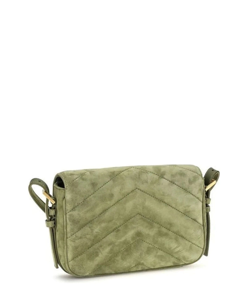 Saint Laurent Cross Body Bag in green, Suede — view 3