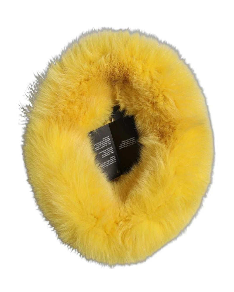 Dolce & Gabbana Winter Hat in yellow, Fox Fur