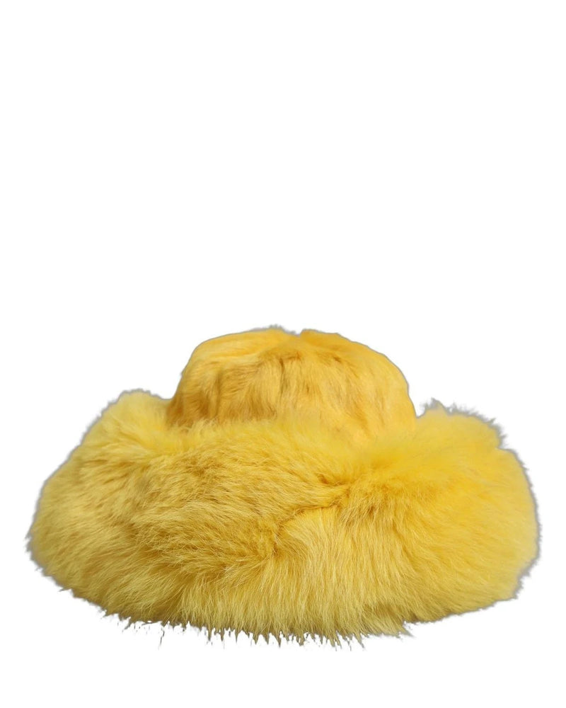 Dolce & Gabbana Winter Hat in yellow, Fox Fur — view 3