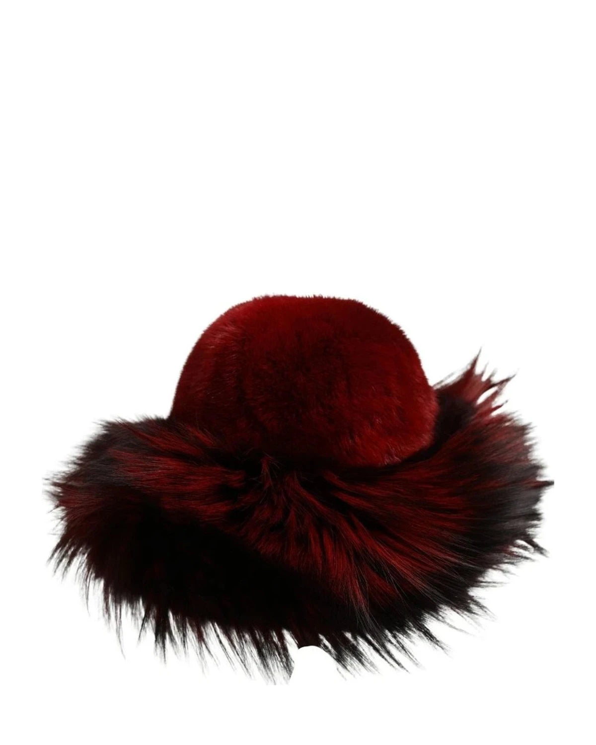 Dolce & Gabbana Bucket Hat in red, Fox Fur — view 4