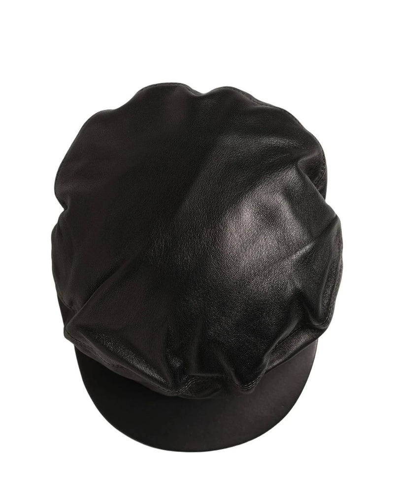 Dolce & Gabbana Newsboy Cap in black, Lamb Leather — view 6