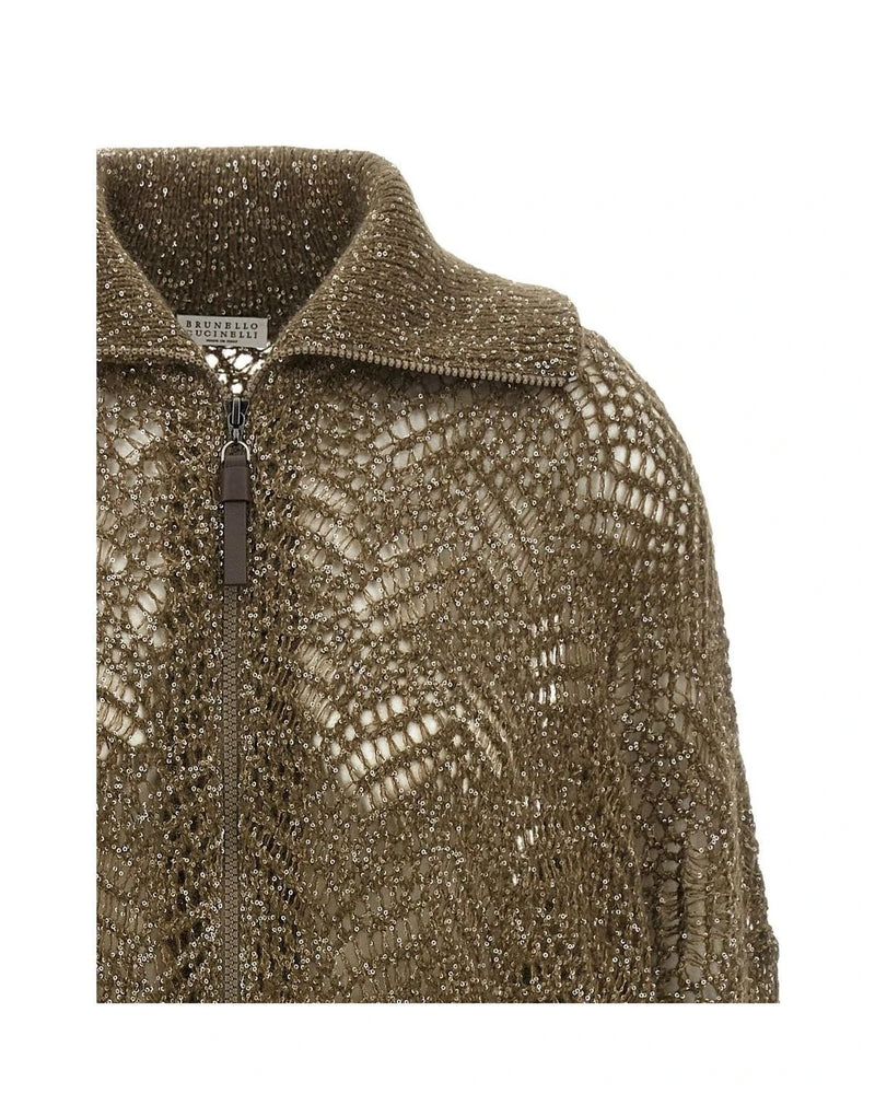 Brunello Cucinelli Cardigan in brown, Polyamide — view 3