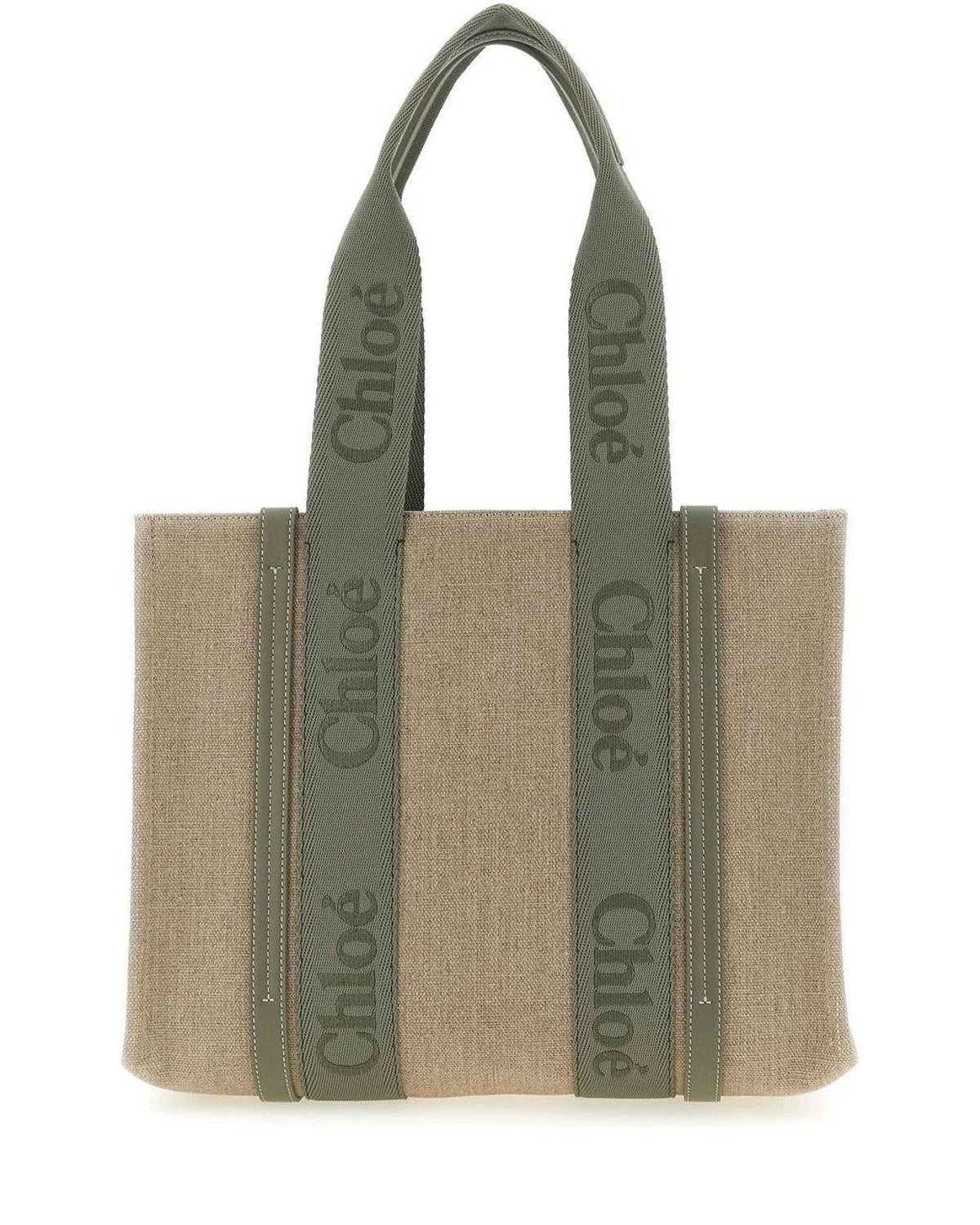 Chloé Beige Linen Tote Bag