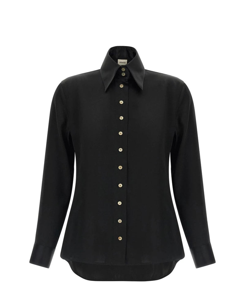 Khaite Dress Shirt in black, Acetate