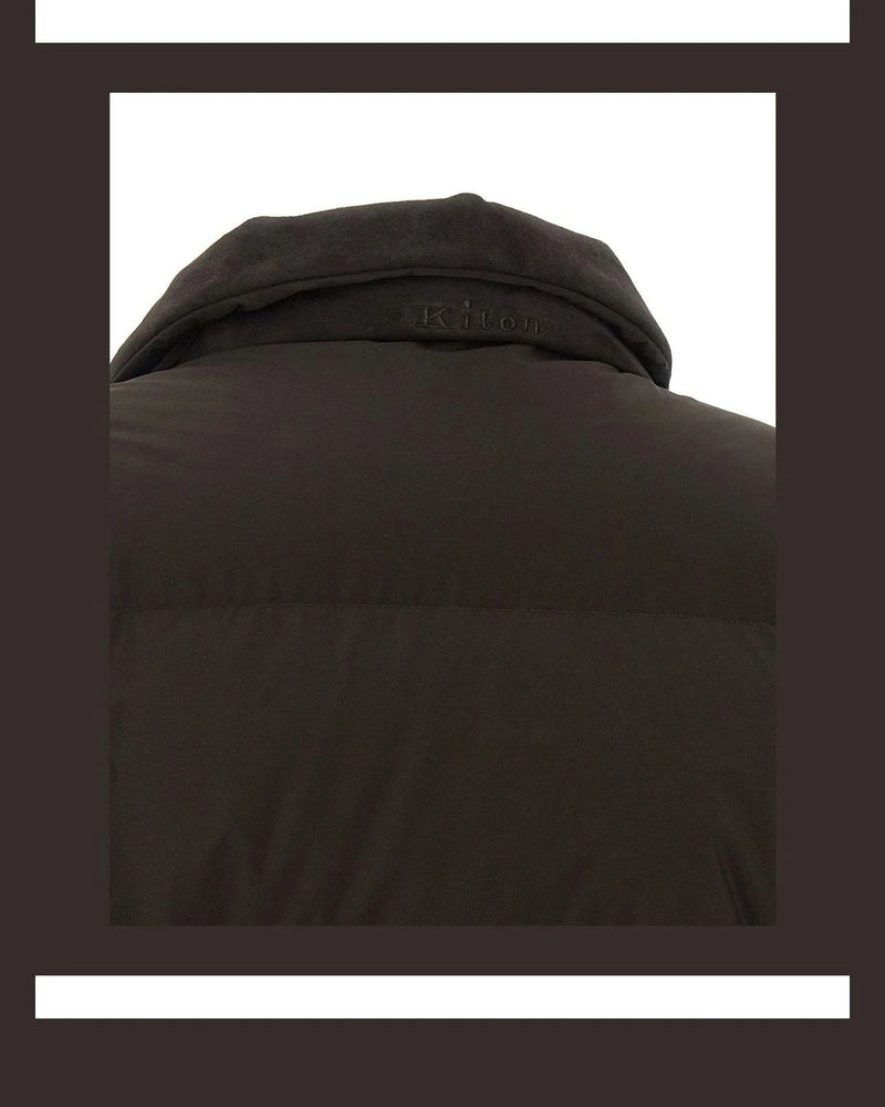 Kiton Puffer Jacket in brown, Polyamide — view 4