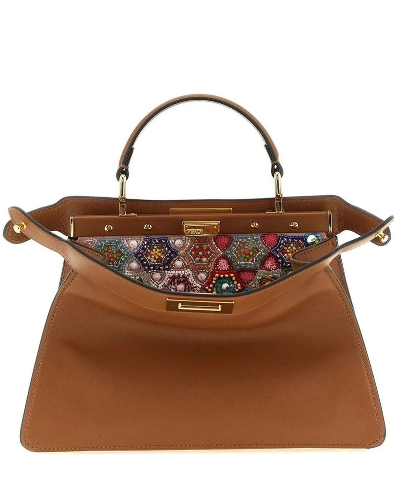Fendi Satchel Bag in brown, Calfskin Leather