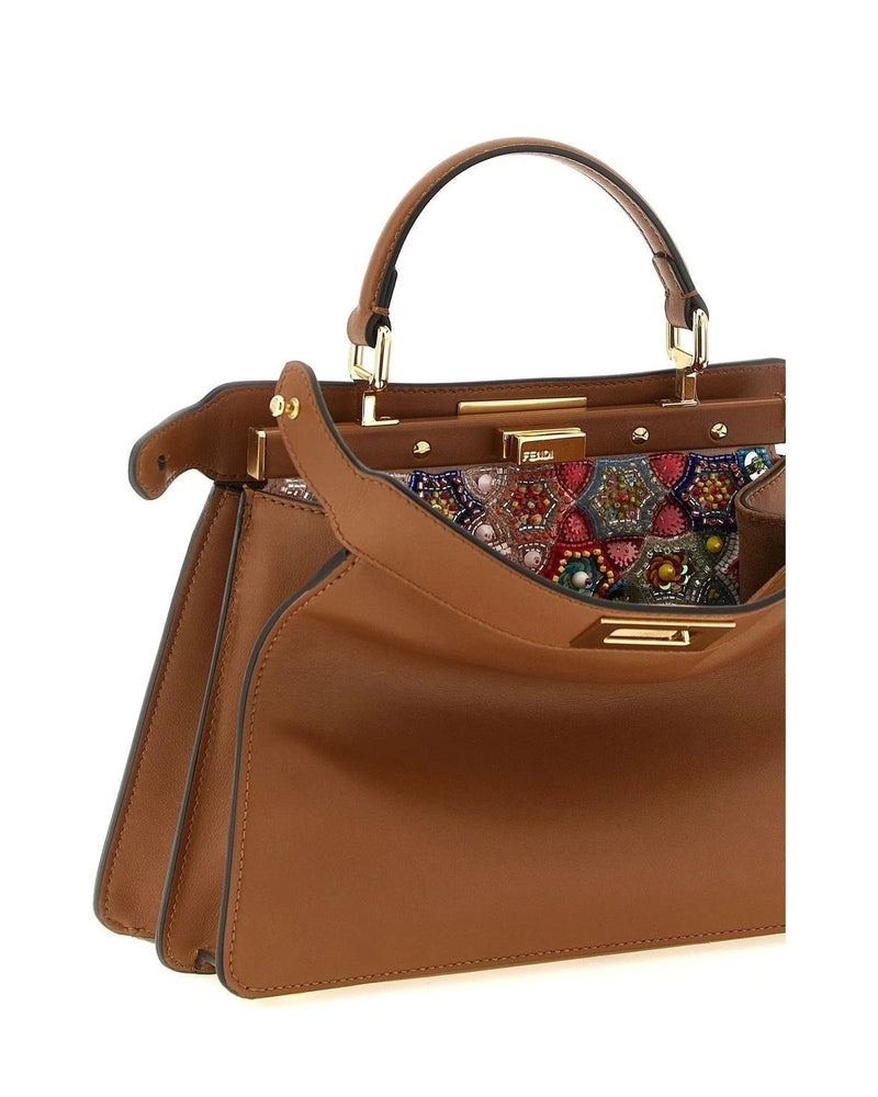 Fendi Satchel Bag in brown, Calfskin Leather — view 4