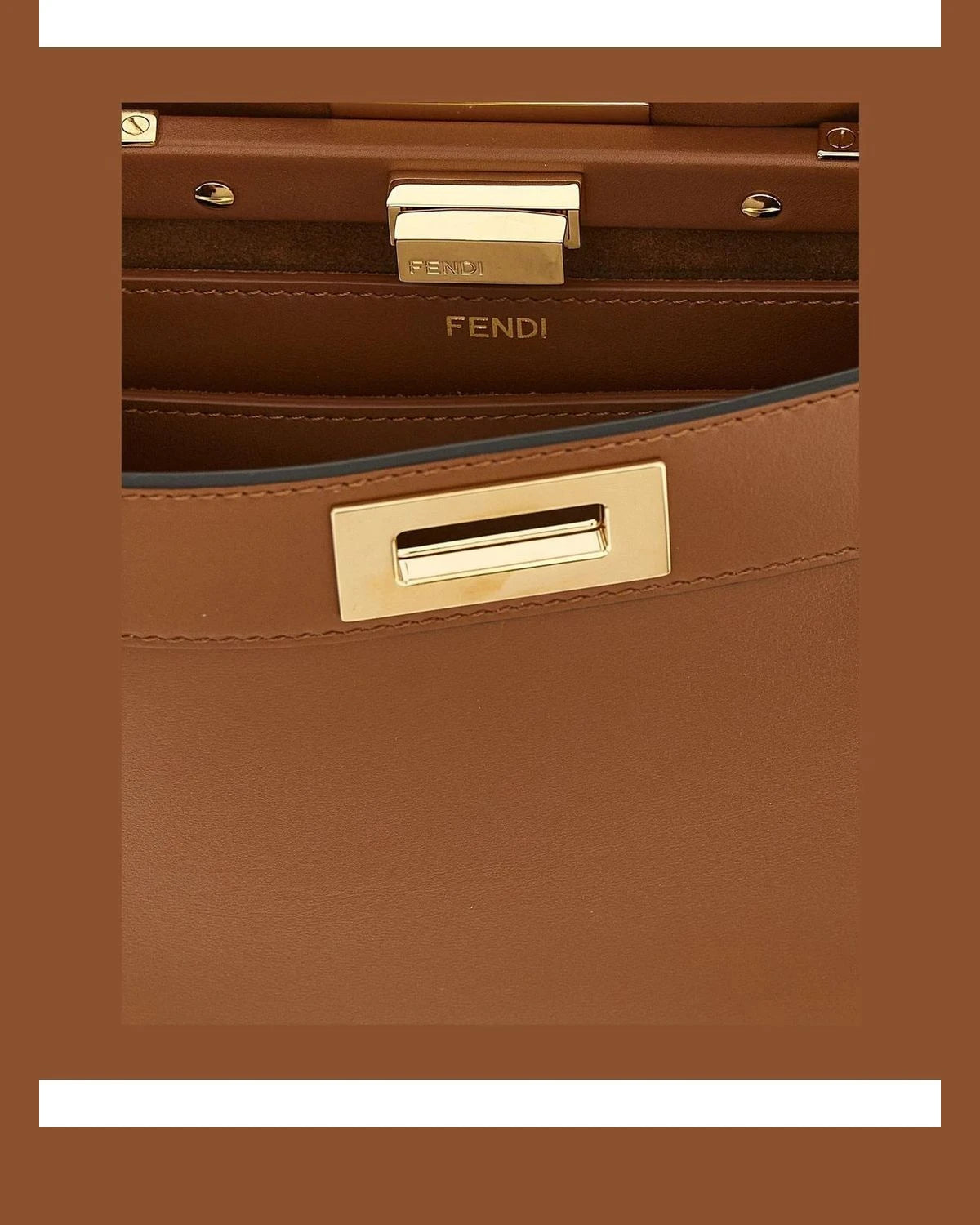 Fendi Satchel Bag in brown, Calfskin Leather — view 5
