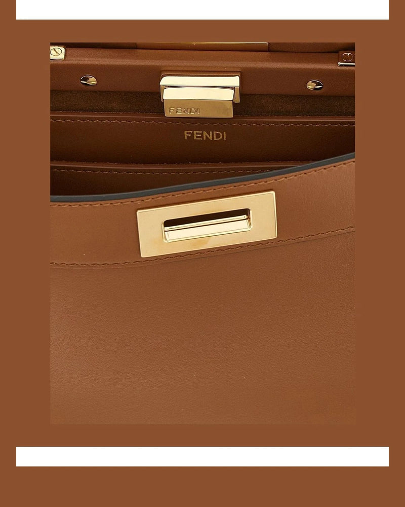 Fendi Satchel Bag in brown, Calfskin Leather — view 5