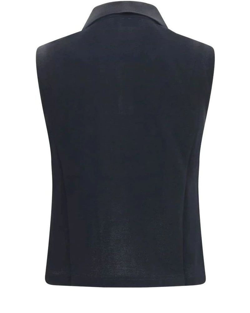 Saint Laurent Polo in navy, Recycled Cotton — view 2