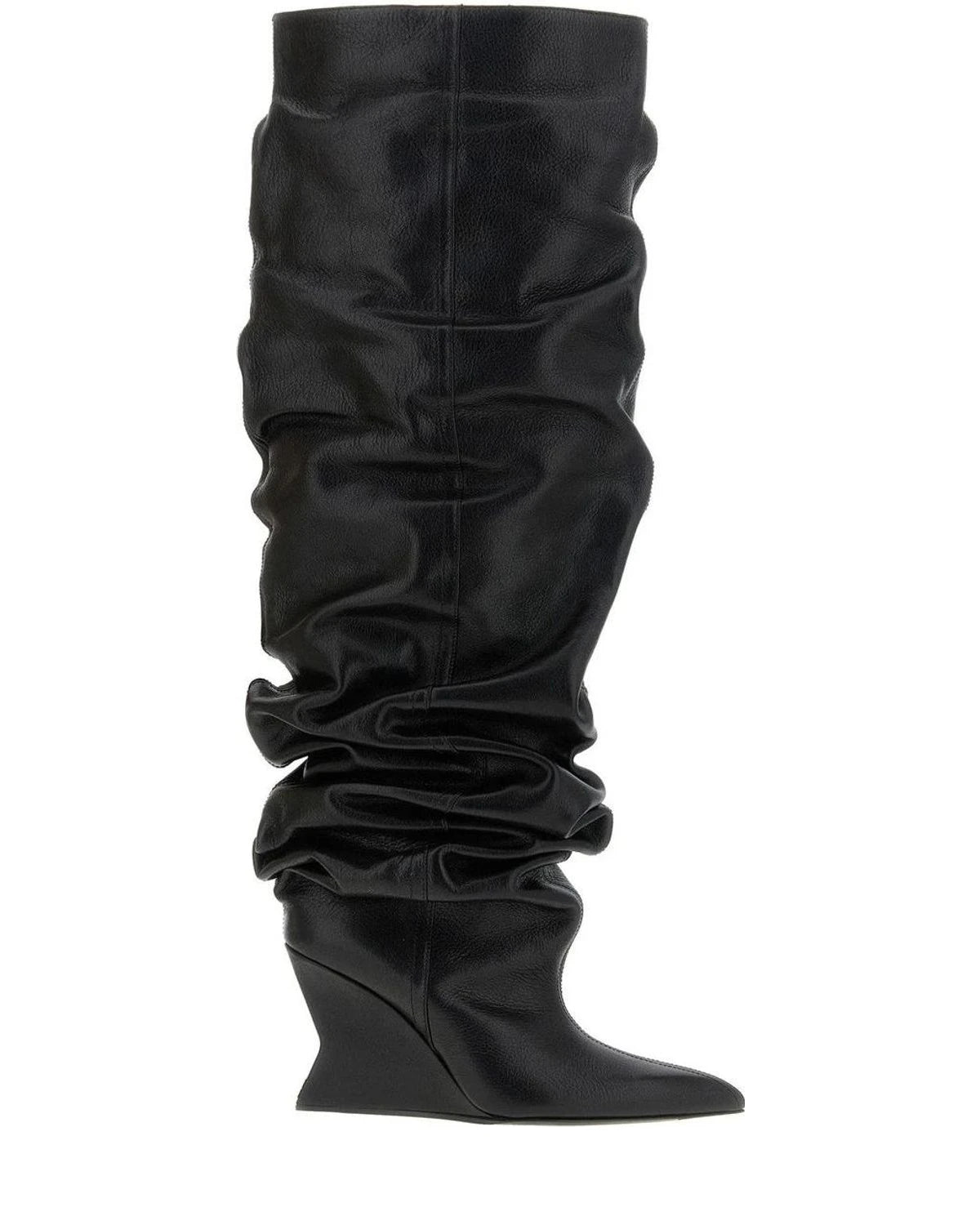 Balmain Black Knee High Boots