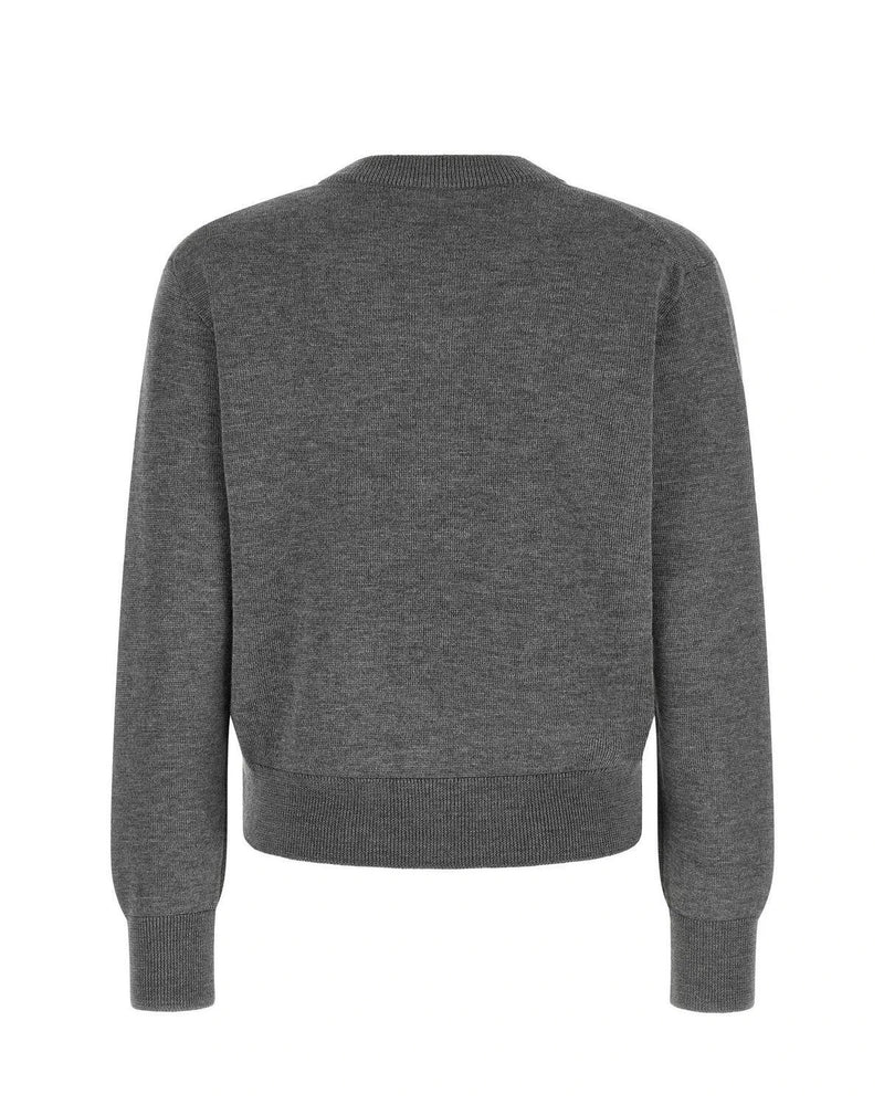 Ami Paris Cardigan in gray, Wool — view 2