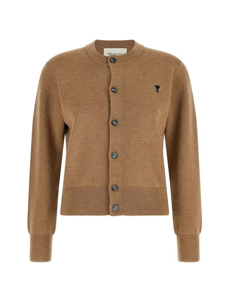 Ami Paris Cardigan in beige, Wool