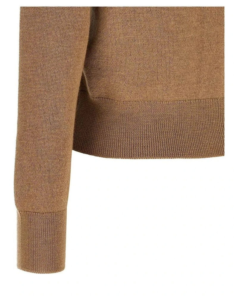 Ami Paris Cardigan in beige, Wool — view 4