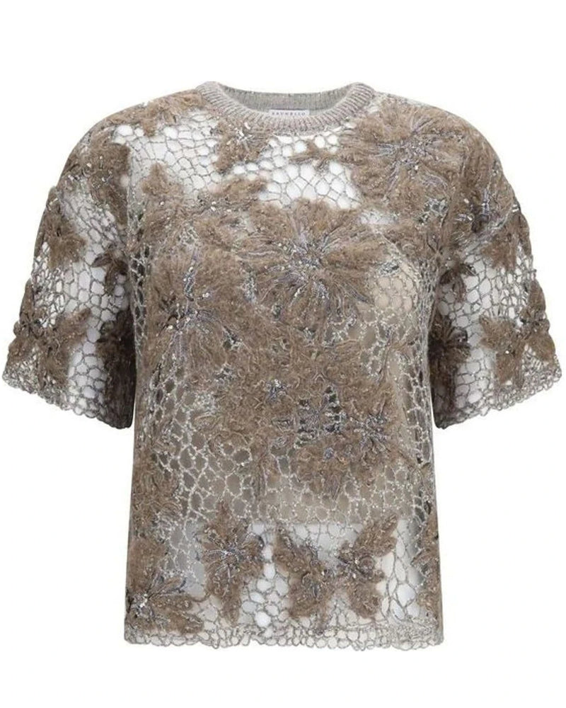 Brunello Cucinelli Blouse in beige, Mohair