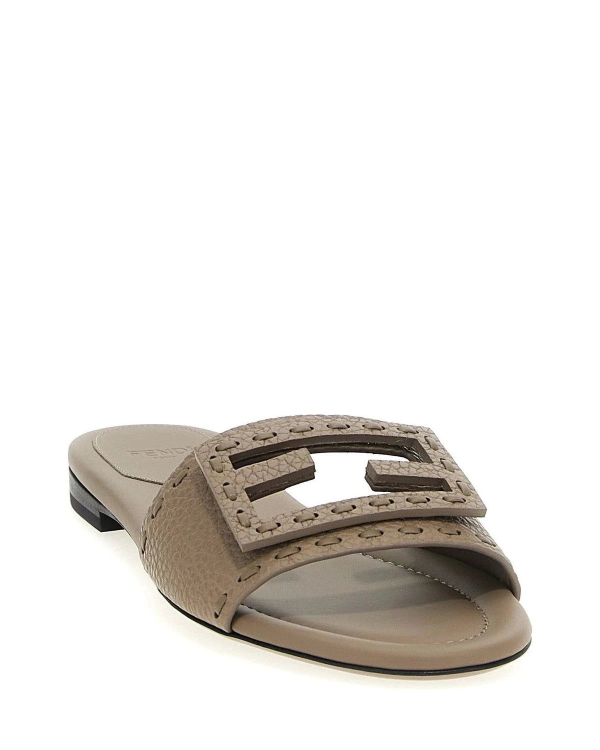Fendi Slides in gray, Calfskin Leather — view 2