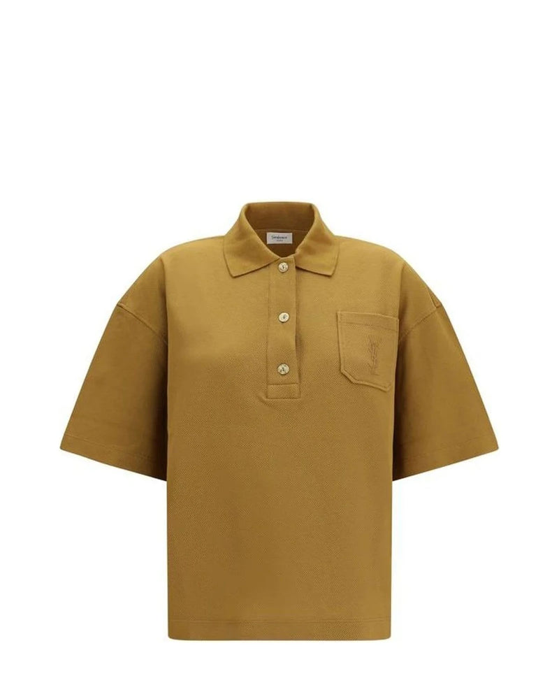 Saint Laurent Polo in brown, Cotton
