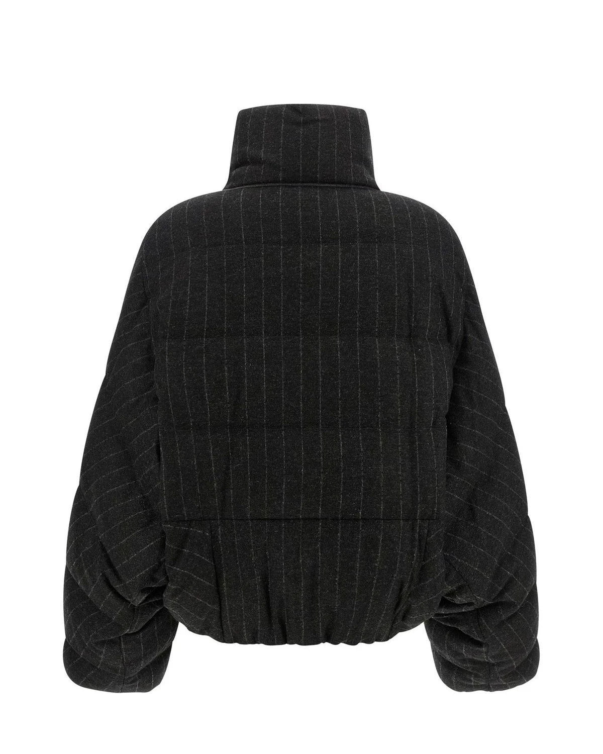 Brunello Cucinelli Puffer Jacket in gray, Virgin Wool — view 2
