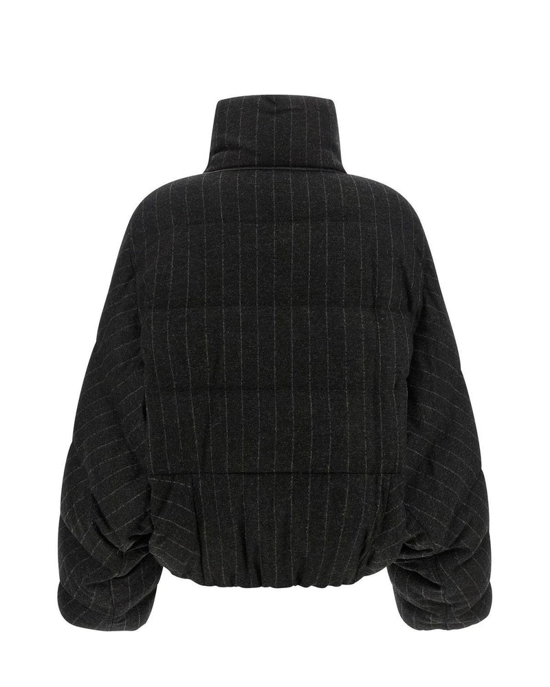 Brunello Cucinelli Puffer Jacket in gray, Virgin Wool — view 2