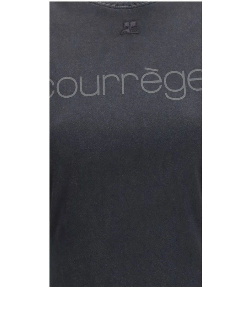 Courrèges T-Shirt in black, Cotton — view 3