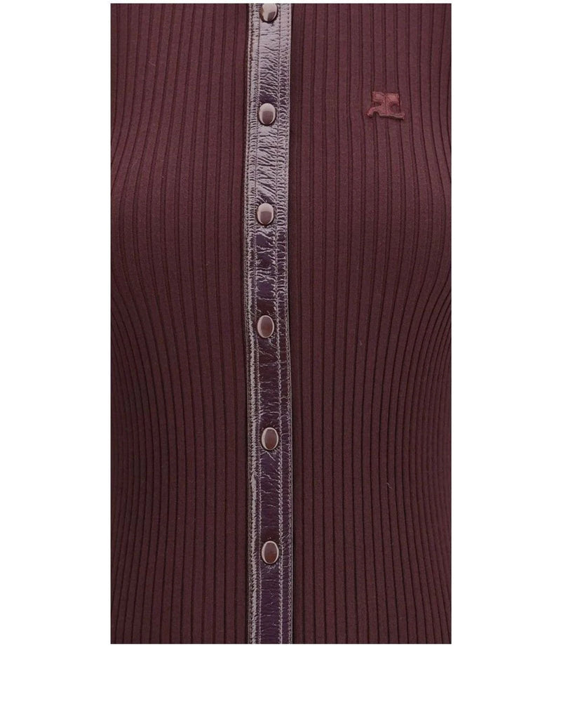 Courrèges Cardigan in red, Viscose — view 3
