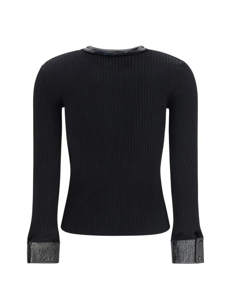 Courrèges Cardigan in black, Viscose — view 2
