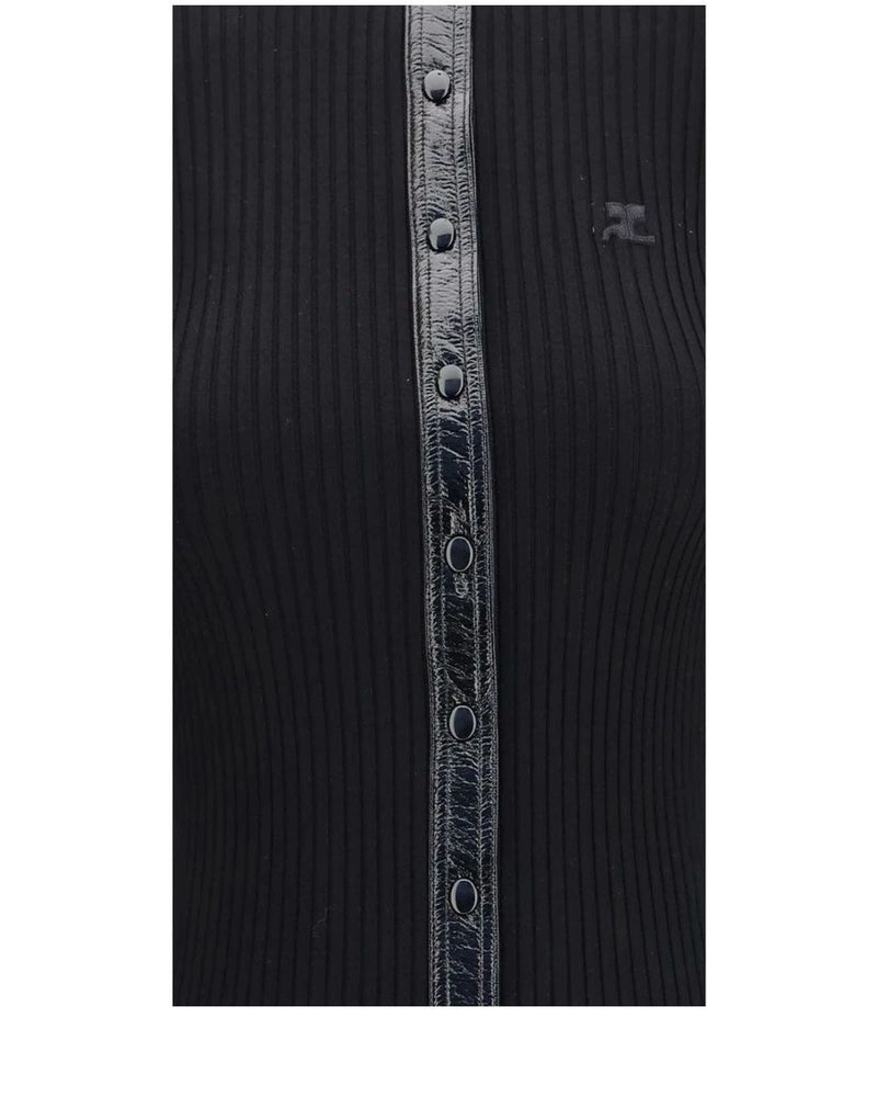 Courrèges Cardigan in black, Viscose — view 3