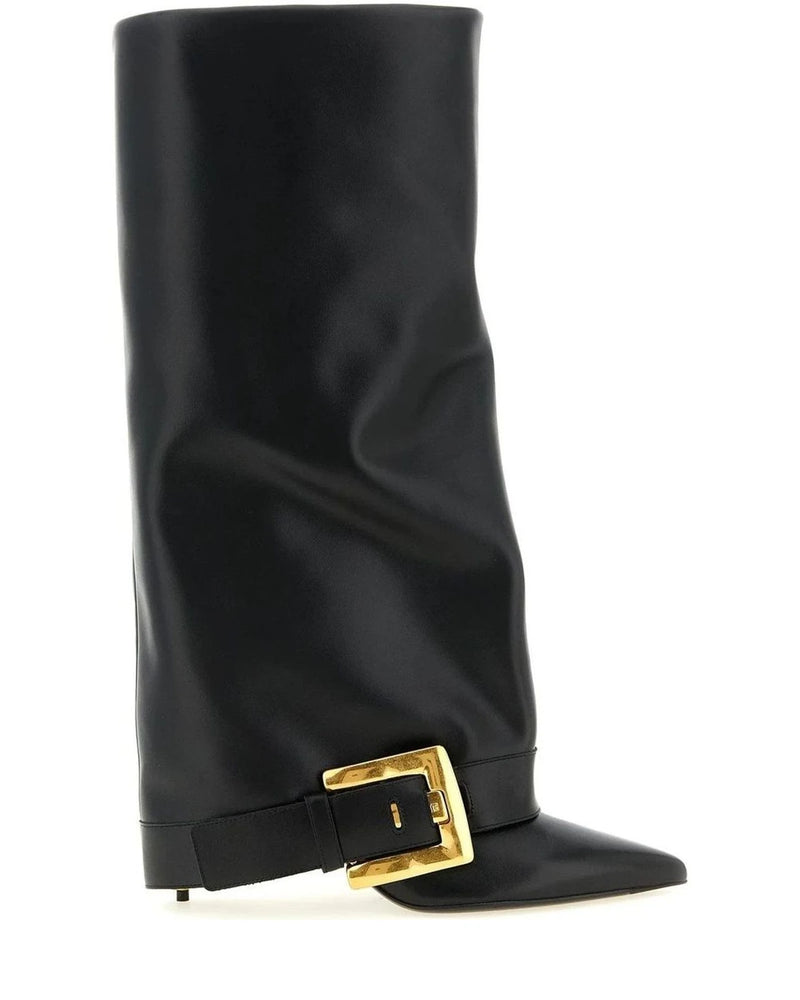 Balmain Knee High Boots in black, Calfskin Leather