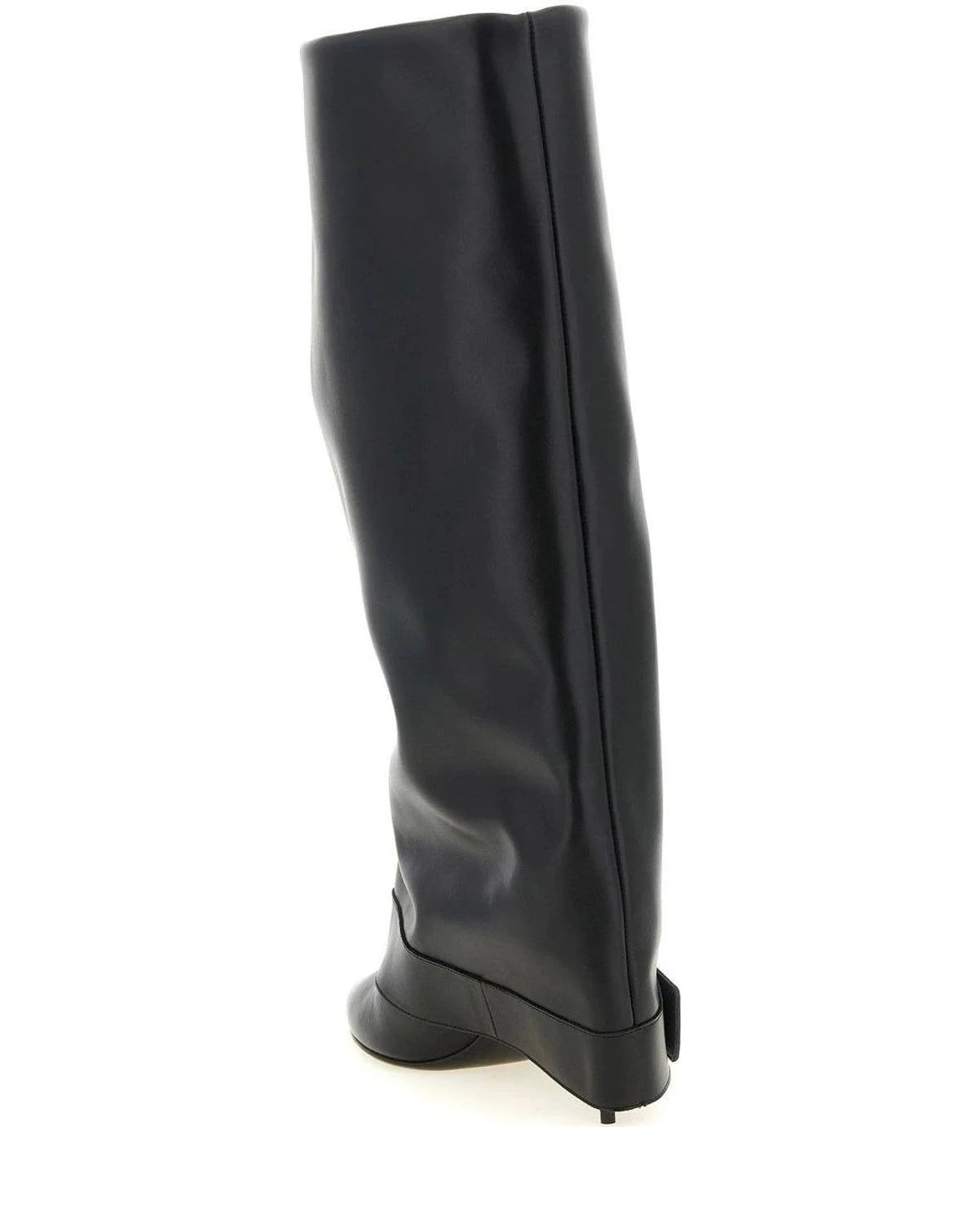 Balmain Knee High Boots in black, Calfskin Leather — view 3